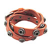 Men Bracelet, Zinc Alloy, with Cowhide , orange, nickel, lead & cadmium free Approx 24.5 Inch 