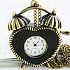 Watch Necklace, Zinc Alloy, Heart, black Approx 31 Inch 