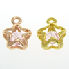 Crystal Zinc Alloy Pendants, Star cadmium free Approx 1.5mm 