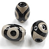 Natural Tibetan Agate Dzi Beads, Drum, two tone Approx 2.5mm 