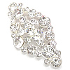 Rhinestone Zinc Alloy Brooch, platinum color plated, with rhinestone, clear 