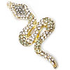 Zinc Alloy Animal Pendants, Snake, gold color plated, with rhinestone Approx 2mm 