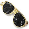 Zinc Alloy Tool Pendants, Glasses, gold color plated, enamel, black Approx 3mm 