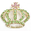 Rhinestone Zinc Alloy Ornaments, Crown, with rhinestone 