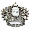 Rhinestone Zinc Alloy Ornaments, Crown, with rhinestone 