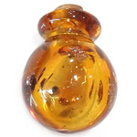 Lampwork Parfümflasche, gelb, 18x24mm, Bohrung:ca. 5-6mm, verkauft von PC