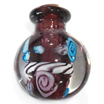 Lampwork Parfümflasche, 22.5x30x15.5mm, Bohrung:ca. 5-6mm, verkauft von PC