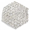 Bouton de tige en alliage zinc, alliage de zinc, hexagone, Placage de couleur platine, avec strass, transparent Vendu par PC