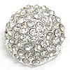 Bouton de tige en alliage zinc, alliage de zinc, avec strass, Vendu par PC