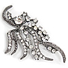 Rhinestone Zinc Alloy Brooch, plumbum black color plated, with rhinestone 