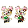 Rhinestone Zinc Alloy Ornaments, with enamel, Animal, with rhinestone 