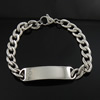 Acero inoxidable Pulsera ID Plate, acero inoxidable 304, 39.5x9.5x2.5mm, longitud:7 Inch, Vendido por Sarta