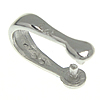 Sterlingsilber Kneifen Schlaufe, 925 Sterling Silber, plattiert, keine, 2.6x9.8x5.8mm, verkauft von PC