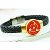 Men Bracelet, Zinc Alloy, with PU Leather, plated, braided bracelet & enamel, 21mm, 9mm Approx 8.2 Inch 