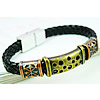 Men Bracelet, Zinc Alloy, with PU Leather, plated, braided bracelet, black, nickel, lead & cadmium free, 10mm Approx 8.2 Inch 