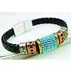 Men Bracelet, Zinc Alloy, with PU Leather, plated, braided bracelet, black, nickel, lead & cadmium free, 10mm Approx 8.2 Inch 