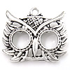 Zinc Alloy Pendant Rhinestone Setting, Owl, plated Approx 2mm 