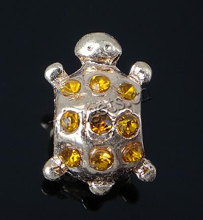 Strass Zink Legierung Europa Perlen, Zinklegierung, Schildkröter, plattiert, ohne troll & mit Strass, keine, 8x8x12mm, Bohrung:ca. 4mm, verkauft von PC