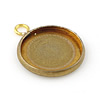 Brass Pendant Cabochon Setting, Flat Round, plated Approx 3mm, Inner Approx 