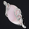 Pendentifs de coquille en laiton, avec coquille rose, oeil de cheval, Placage de couleur platine Environ 4.5mm, Vendu par PC