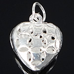 Pendentifs de coeur en argent pur , argent sterling 925, Placage, plus de couleurs à choisir Environ 3mm, Vendu par PC