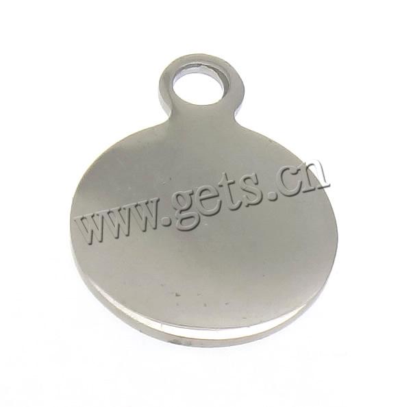 Stainless Steel Tag Charm, Flat Round, Customized & smooth, original color, 17.5mm,13x13x1mm, Hole:Approx 2.5mm, Sold By PC