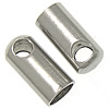 Edelstahl Endkappe, Rohr, originale Farbe, 4x8.5mm, 3mm, Bohrung:ca. 2mm, 3000PCs/Tasche, verkauft von Tasche