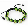 Bracelets Murano de Woven Ball, chalumeau, avec corde en nylon & Hématite, fait à la main, réglable & avec tranche de millefiori, 6mm, 10mm Environ 6-9 pouce, Vendu par brin