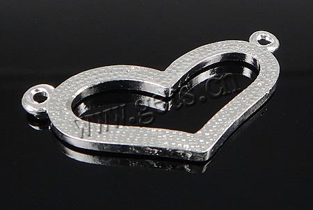 Conector de aleación de Zinc de diamantes de imitación, Corazón, chapado, con diamantes de imitación & 1/1 aro, más colores para la opción, 49x19x2mm, agujero:aproximado 2mm, Vendido por UD