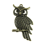 Zinc Alloy Animal Pendants, Owl, plated nickel, lead & cadmium free Approx 2mm 