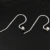 Sterling Silver Hook Earwire, 925 Sterling Silver, plated 0.8mm 