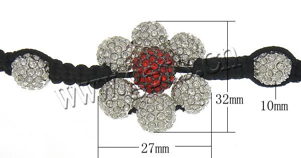 Zinklegierung Woven Ball Armbänder, mit Wachsschnur & Hämatit, handgemacht, keine, 27x32x11mm, 10mm, 8mm, Länge:ca. 6-10 ZollInch, verkauft von Strang