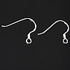 Sterling Silver Hook Earwire, 925 Sterling Silver, plated 15mm Approx 2mm 