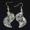 Abalone Shell Drop Earring, brass earring hook, Letter S Approx 2.1 Inch 