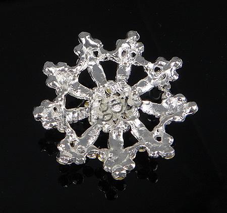 Fornituras de Broche de Aleación de Zinc, Flor, chapado, Modificado para requisitos particulares & esmalte & con diamantes de imitación, más colores para la opción, 53x53mm, Vendido por UD