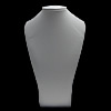 Leather Necklace Display, PU Leather, with Sponge & Wood, Bust, white 