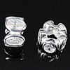 Kubisch Zirconia Echtsilber Europa Perlen, 925 Sterling Silber, Blume, plattiert, ohne troll & mit kubischem Zirkonia, keine, 10.5x7mm, Bohrung:ca. 5mm, verkauft von PC