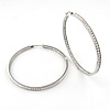 Boucle d'oreille en acier inoxydable Hoop, acier inoxydable boucle d'oreille anneau, avec strass, Vendu par paire