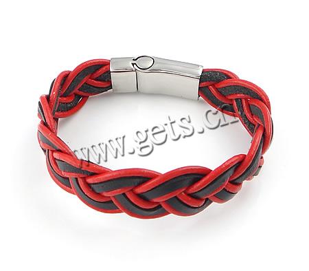 Rindsleder-Armbänder, Kuhhaut, 316 Edelstahl Verschluss, geflochten & unterschiedliche Länge der Wahl, keine, 18mm, verkauft von Strang