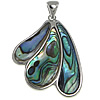 Abalone Shell Pendants, Brass, with Abalone Shell, Leaf, platinum color plated Approx 