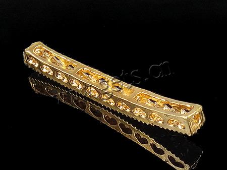 Rheinkiesel Zinklegierung Verbinder, plattiert, mit Strass, keine, 38.5x4x4mm, Bohrung:ca. 2mm, verkauft von PC