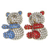 Rhinestone Zinc Alloy Ornaments, Panda, gold color plated, with rhinestone 