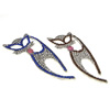 Rhinestone Zinc Alloy Ornaments, Cat, platinum color plated, flat back & with rhinestone 