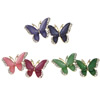 Rhinestone Zinc Alloy Ornaments, Butterfly, gold color plated, flat back & enamel & with rhinestone 