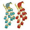 Rhinestone Zinc Alloy Ornaments, Bird, gold color plated, with rhinestone 