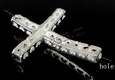 Conector de aleación de Zinc de diamantes de imitación, Cruces, chapado, Modificado para requisitos particulares & con diamantes de imitación, más colores para la opción, 25.5x35x4mm, agujero:aproximado 1.5mm, Vendido por UD