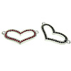 Rhinestone Zinc Alloy Connector, Heart, plated, Customized & with rhinestone & 1/1 loop Approx 2mm 