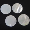 Cabochon de coquille blanche, Plat rond, dos plat, blanc, 10.5-11.5x10.5-11.5x1-1.5mm, Vendu par PC