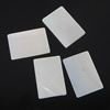 Cabochon de coquille blanche, rectangle, dos plat, 7-7.5x10.5-11x1-1.5mm, Vendu par PC