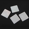 Cabochon de coquille blanche, cadre, dos plat, blanc, 8-8.5x8-8.5x0.8-1mm, Vendu par PC